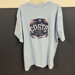 Costa Del Mar size XL Light Blue Freedom Fireworks short-sleeve t-shirt NWT